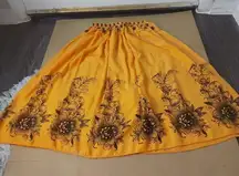 Vintage Orange and Black Screenprint Skirt