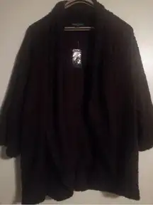 NWT  Woman Draped Cardigan Size 2X Espresso Brown