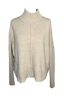 Maeve Anthropologie Mock Funnel Neck Camel Wool Blend Cropped Sweater Small