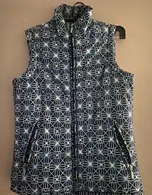 Jane Ashley Blue and White Geometric Vest