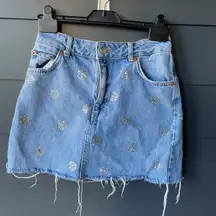 Denim Moto Skirt