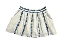 Tory Burch Size 8 Embroidered White Alexandria Skirt Women’s Beaded‎ #E13-5