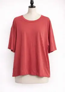 Layer 8 Pink Quick-Dry Oversized Short Sleeve Tee Shirt Women’s Large