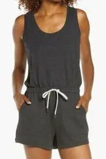 Zella Romper Drawstring Waist‎ Pockets Casual Athleisure Sleeveless Black Medium