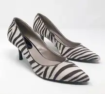 NIne & Co. Faux Fur Zebra Print Heels 8