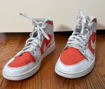 Air Jordan 1 Mid SE Bright Citrus Orange White Women's 10 Shoes Sneaker