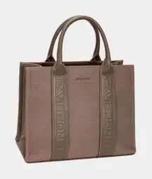 David Jones Canvas Tote‎ Handbag with Contrast Leather Handles
