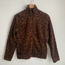 Active Fleece Jacket women leopard print Medium