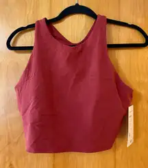 Athleta Conscious Crop Bra A-C Powervita Fabric Breathable Sporty Yoga NWT Large