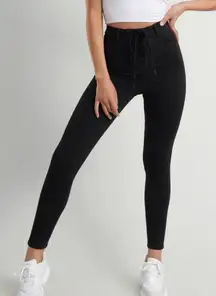 Lace Up Super High Rise Waisted Skinny Black Jegging Jeans