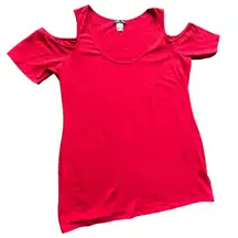 Red Cold Shoulder Top Venus short sleeve casual women size XL