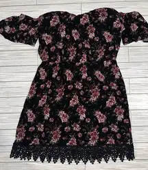 Halter Floral Strapless Lace Dress Womens Sundress