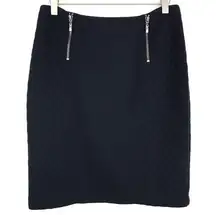 J. McLaughlin Black Quilted Zipper Pencil Mini Skirt 4