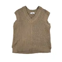 L’Academie - Oversized Knit Sweater Vest in Brown