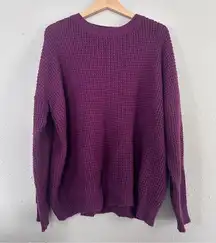 Pulse Purple Knit Sweater Soft Comfy Stretch Casual XL