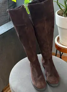 Bandolino Chocolate Brown Suede Women’s 8.5 Tall Boots Boho