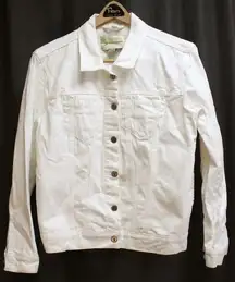 🐸Pilcro and the Letterpress (Anthropologie) White Denim Jacket - Size S