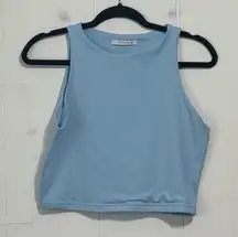 Reoria Light Blue‎ High Neck Crop Tank Top Size L