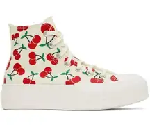 CONVERSE Off-White Chuck Taylor Lift Platform Cherries High Top Sneakers 7.5