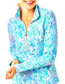 Lilly‎ Pulitzer UPF 50+ Skipper Popover Surf Blue Soleil It On Me Size S
