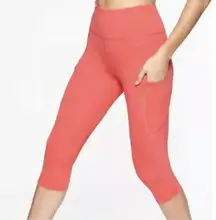 Athleta NWT  Salutation Stash Pocket II Crop Leggings Coral