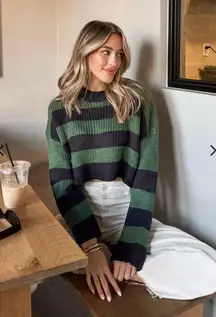 Feel Good Cropped Stripe Sweater