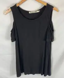 Michael Stars Ribbed Cold Shoulder Blouse Size OS