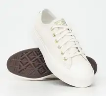 Chuck Taylor All Star Lift platform golden hits leather sneaker 8.5