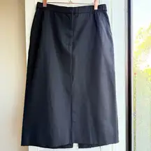 MaxMara Tailored Wool & Silk Midi Skirt in Black size 8