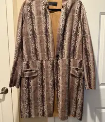 Blank NYC Brown Snakeskin Trench Coat
