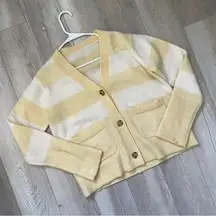 Marks & Spencer Cardigan mohair wool striped womens (size 6) oversized classic