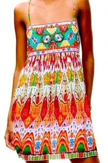 NEW Zara Short Embroidered Mirrored Dress Medium