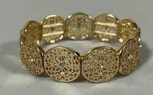 Gold Round Diamond Medallion Bracelet Jewelry 🤎✨