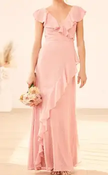 Lulu's Fearless Love Rose Swiss Dot Maxi Ruffle Dress