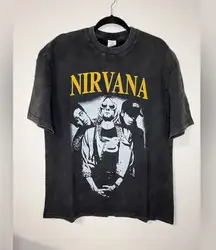 PHILOCTETES NIRVANA Heavy Vintage Wash Band Tee Unisex T-Shirt NWT Adult Sz S