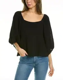 Michael Stars Black Kate Square Neck Top Size X-Large