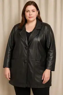 Preston & York Classic Black Leather Jacket
