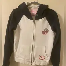 Women's VS PINK Victoria's Secret White Blue Minnesota Twins Hoodie Sz‎ Medium