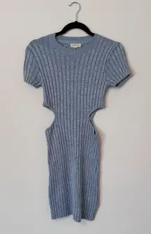 Blue cutout sweater dress 