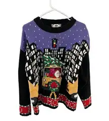 Tiara International Ugly (But Cute) NYC Santa Christmas Sweater, Medium