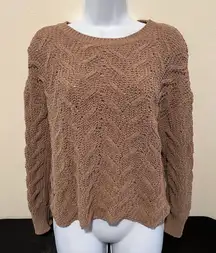 Appareal Coffee Knit Soft Crop Sweater Size Large