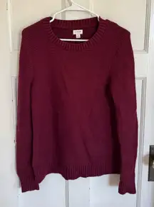 J.Crew burgundy classic crewneck sweater size small