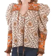 House Of Harlow Long Sleeve Puff Shoulder Top Size Medium