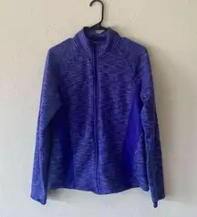 Ten gear blue multicolored long sleeve athletic workout jacket