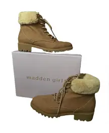 NWT Madden Girl Faux Fur Combat Boots – Size 10