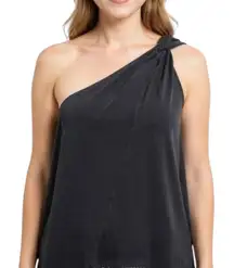 Unsubscribed One Shoulder Cotton Top Slate Grey Size Small NEW with tags 68.00