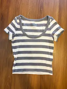 Blue and White Striped Hollister Top