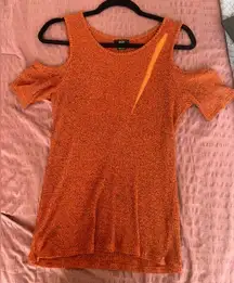 F&F Knit Orange Cold Shoulder Top