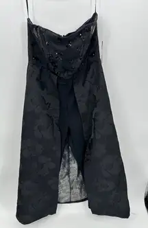 Venus Strapless Sequin Detail Jumpsuit Women 16 NWT Black Witchy Goth Prom