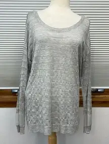 14/16 // Lane Bryant NWT Gray Thin Lightweight Sheer Striped Long Sleeve Sweater